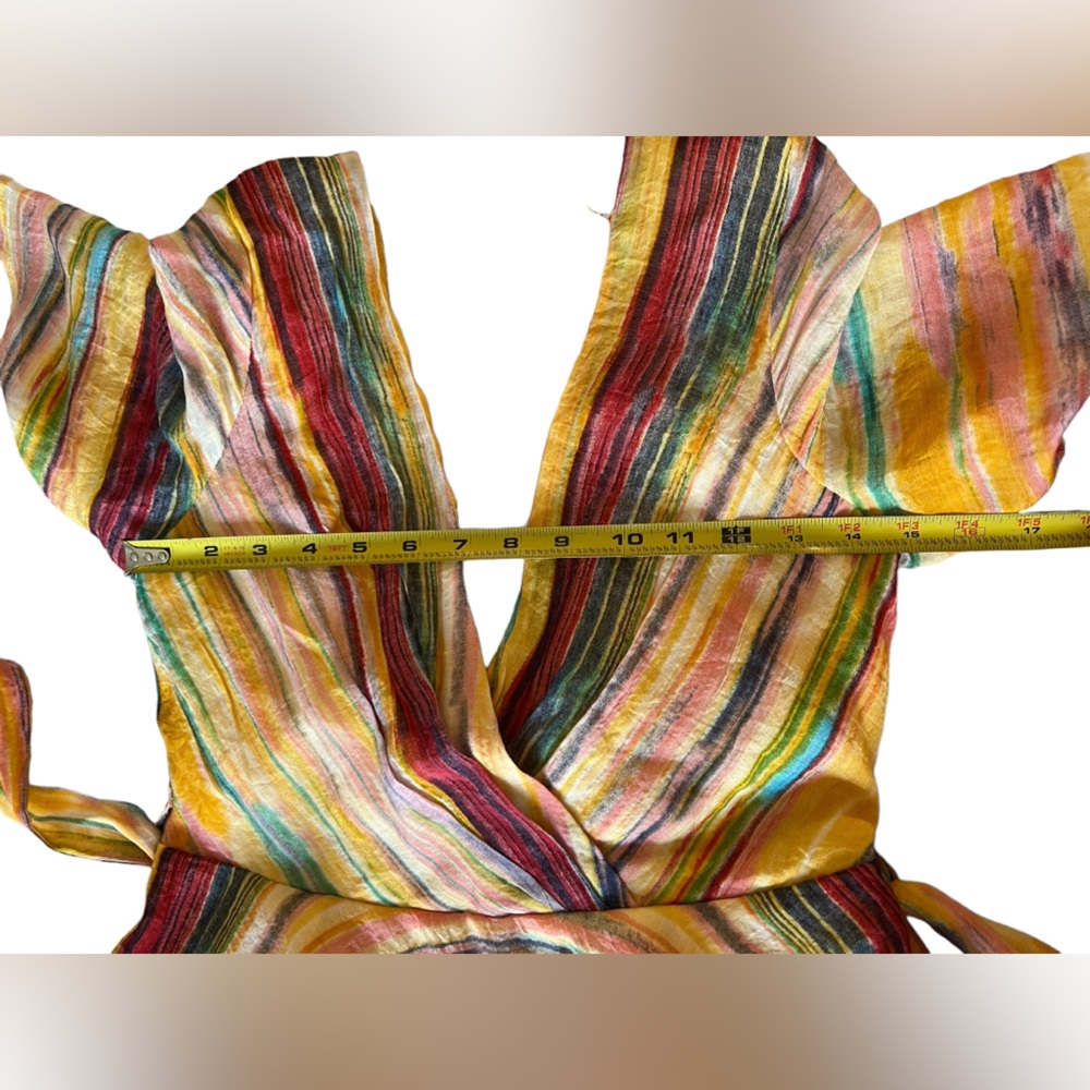 NWT Luxxel Stripped Print Ruffle Romper Small Dress Juniors LR 5795 - Picture 10 of 14